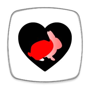 Rabbit - Square fridge magnet - white - Front