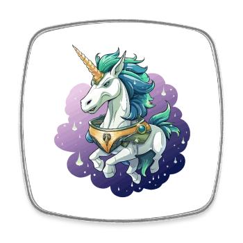 Licorne cosmique dans la Mer des Étoiles - Magnet carré - blanc - Devant