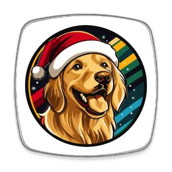 Cercle des Retrievers de Noël - Magnet carré - blanc - Devant