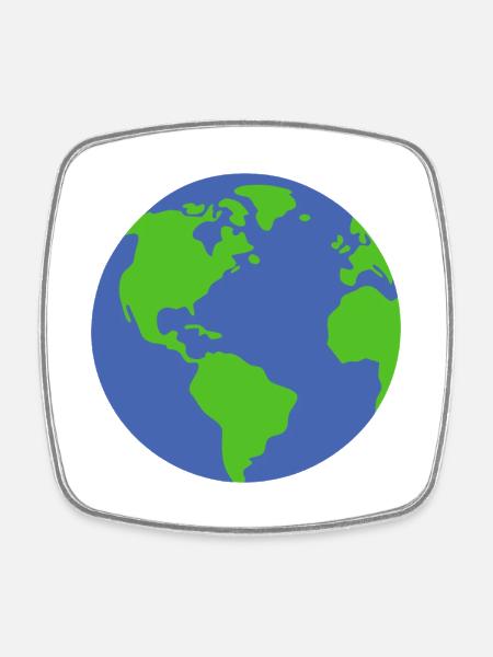 Planète Terre - Magnet carré - blanc