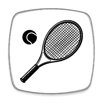 Tennis racket - Square fridge magnet - white - Front