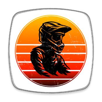 Déclaration pour tous les motocross - Magnet carré - blanc - Devant