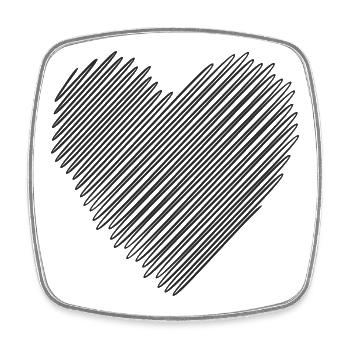 Heart of diagonal lines - Square fridge magnet - white - Front