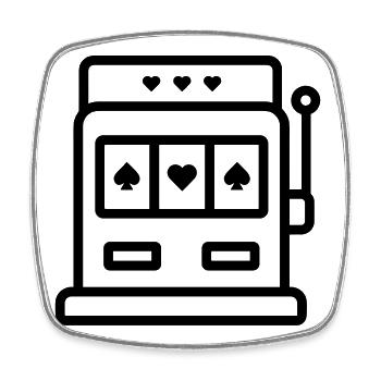 Casino-Spielautomat - Viereckiger Kühlschrankmagnet - Weiß - Vorne