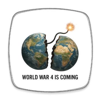 Cracked Earth Fuse: Global Clash - Square fridge magnet - white - Front