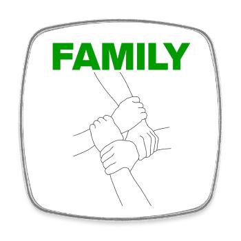 Family – Together we’re strong, Familienpower - Viereckiger Kühlschrankmagnet - Weiß - Vorne