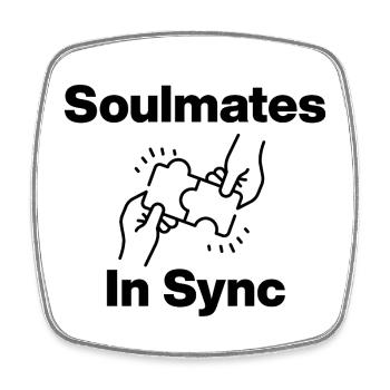Âmes sœurs en synchronisation – Parfaite correspondance, Seelenverwandt - Magnet carré - blanc - Devant