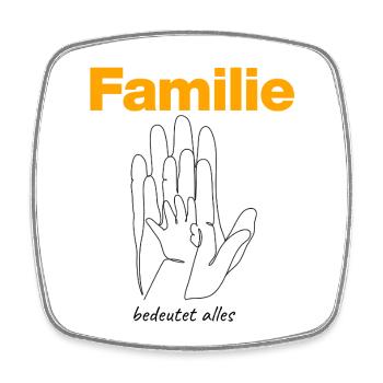 Familie bedeutet alles – Hände, die verbinden - Viereckiger Kühlschrankmagnet - Weiß - Vorne