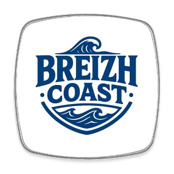 Breizh Coast – Premium Breton Marine Design | Welle - Viereckiger Kühlschrankmagnet - Weiß - Vorne
