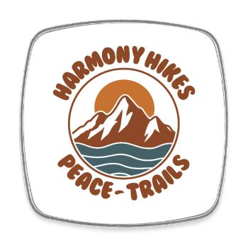 Randonnée harmonieuse Mountain Design Rétro - Magnet carré - blanc - Devant