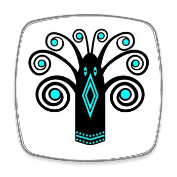 Bird graphic - Square fridge magnet - white - Front