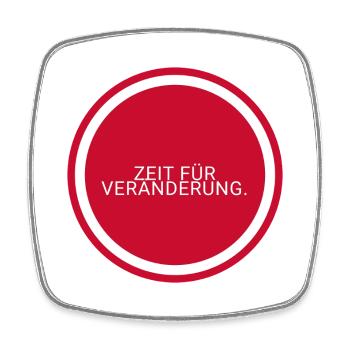 Zeit für Veränderung Kreis - Viereckiger Kühlschrankmagnet - Weiß - Vorne