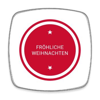 Fröhliche Weihnachten Rundstempel - Viereckiger Kühlschrankmagnet - Weiß - Vorne