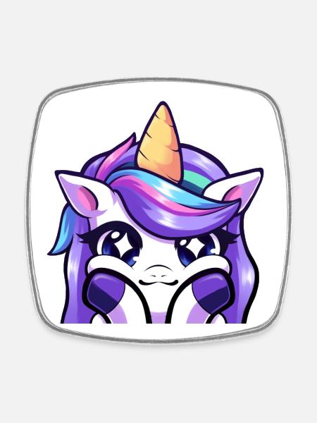 Lya Unicorn Wow - Square fridge magnet - white