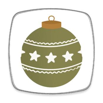 Star Christmas Bauble Ornament - Square fridge magnet - white - Front