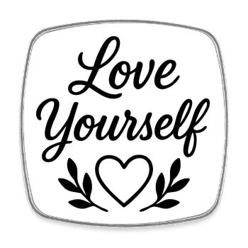 Love Yourself - Viereckiger Kühlschrankmagnet - Weiß - Vorne