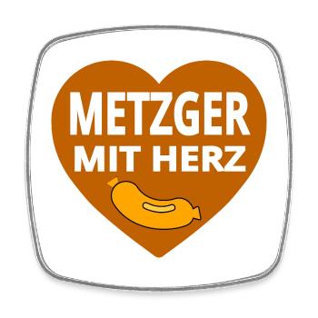 Metzger - Viereckiger Kühlschrankmagnet - Weiß - Vorne