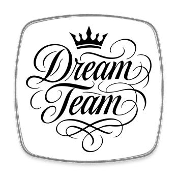 Dream Team - Square fridge magnet - white - Front