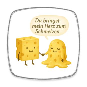 Valentine's Day Couple Cheese Love Saying Funny Love - Square fridge magnet - white - Front
