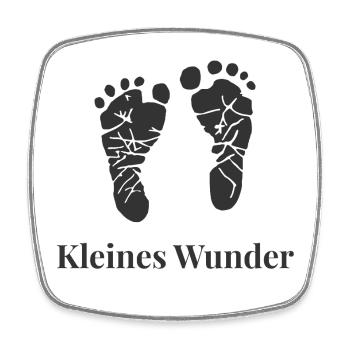 Small miracle – love from the beginning - Square fridge magnet - white - Front