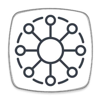 Central Network Core Pattern - Square fridge magnet - white - Front