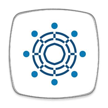 Réseau Circle Mandala - Magnet carré - blanc - Devant