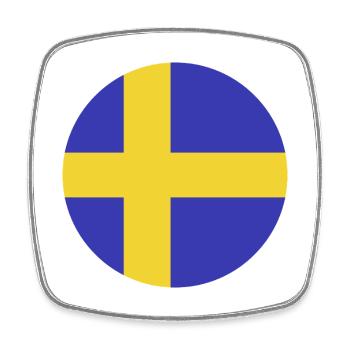 Sweden flag round - Square fridge magnet - white - Front