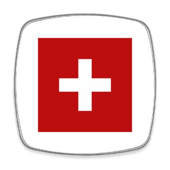 Schweizer Flagge - Viereckiger Kühlschrankmagnet - Weiß - Vorne