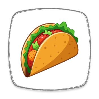 Tacos - Viereckiger Kühlschrankmagnet - Weiß - Vorne