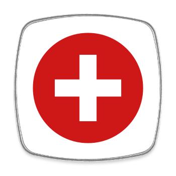 Swiss flag round - Square fridge magnet - white - Front