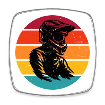 Motocross Vibes für Motocross - Viereckiger Kühlschrankmagnet - Weiß - Vorne