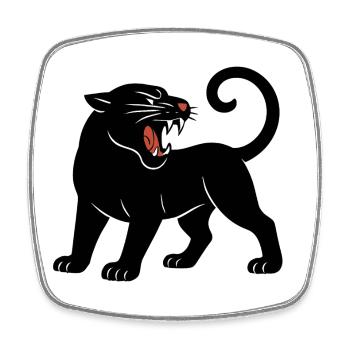 Schwarzer Panther Brüllt - Viereckiger Kühlschrankmagnet - Weiß - Vorne