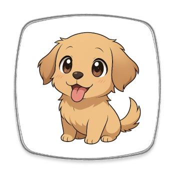 Dog - Square fridge magnet - white - Front