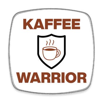 Coffee Warrior – no bean, no fight - Square fridge magnet - white - Front
