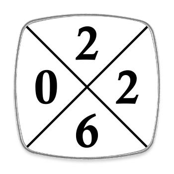 2026 Symbol - Square fridge magnet - white - Front