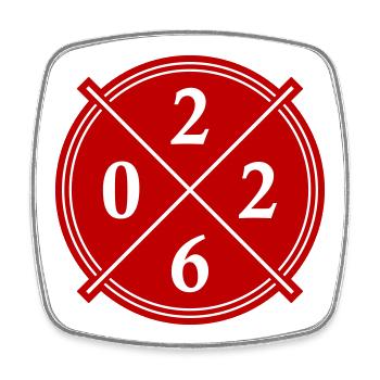 2026 Year Symbol - Square fridge magnet - white - Front
