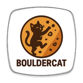 BoulderCat - Viereckiger Kühlschrankmagnet - Weiß - Vorne