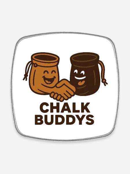 Chalk Buddies - Square fridge magnet - white