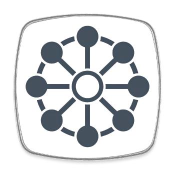 Étoile centrale du réseau - Magnet carré - blanc - Devant