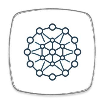 Network Nodal Star Pattern - Square fridge magnet - white - Front