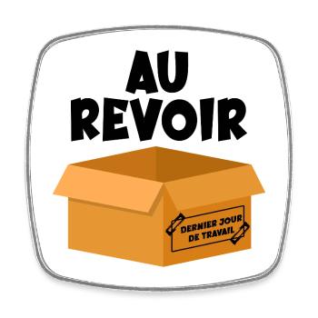 Last Day of Work - Goodbye - Square fridge magnet - white - Front