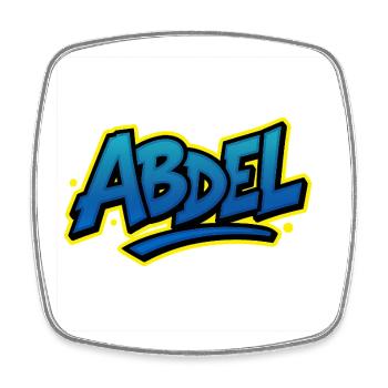 Graffiti Prénom Abdel cadeau idéal imprimable - Magnet carré - blanc - Devant
