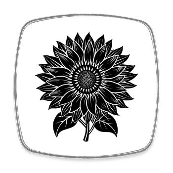 Sunflower - Square fridge magnet - white - Front