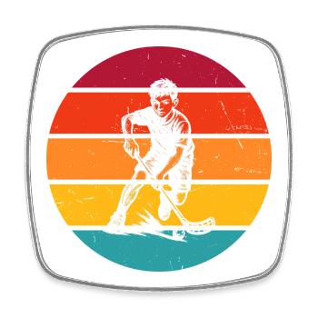 Classic floorball motif - Square fridge magnet - white - Front