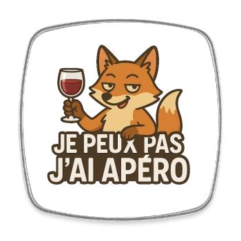 I can't, I have drinks. - Square fridge magnet - white - Front