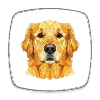 Geometric Golden Retriever Head - Square fridge magnet - white - Front