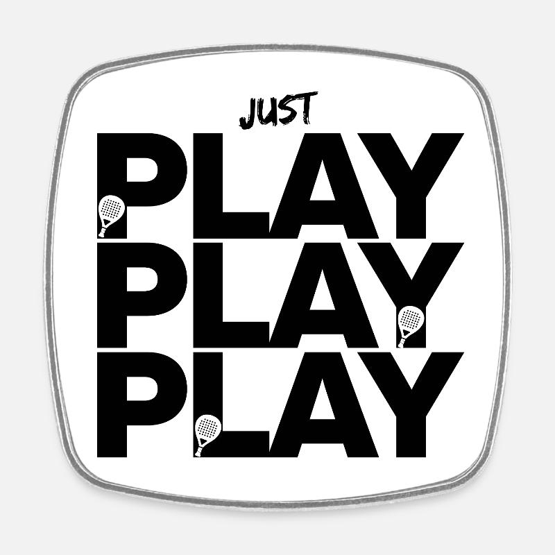 Just Play Padel, Smash it forever, Padel Sport - Square fridge magnet - white