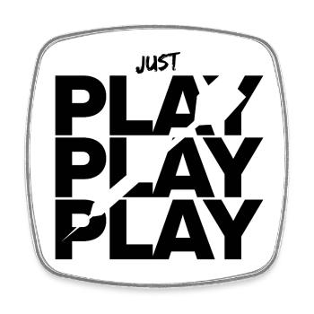 Just Play Darts, Triple Fun on the Board, 180s - Square fridge magnet - white - Front