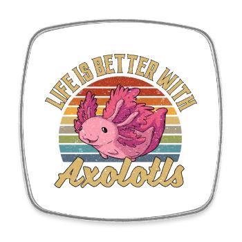 Life Is Better With Axolotls - Square fridge magnet - white - Front