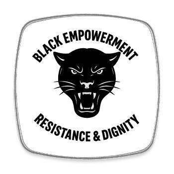 Black Empowerment Panther – Résistance & Dignité  - Magnet carré - blanc - Devant